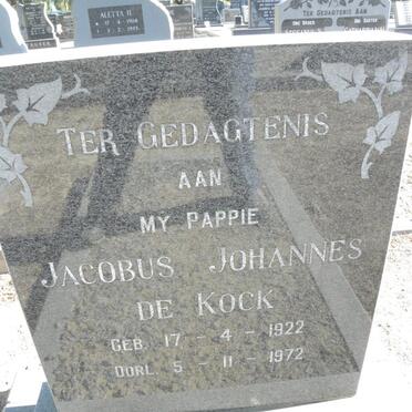 KOCK Jacobus Johannes, De 1922-1972