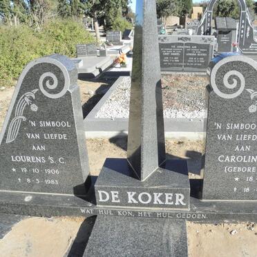 KOKER Lourens S.C., De 1906-1983 &amp; Carolina W.C. BOTES 1913-2006