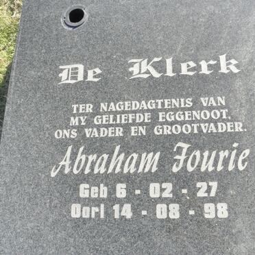 KLERK Abraham Fourie, De 1927-1998