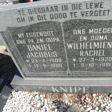 KNIPE Daniel Jacobus 1909-1988 &amp; Wilhelmiena Rachel 1920-1991