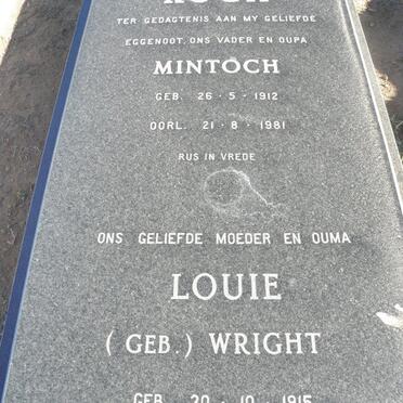 KOCH Mintoch 1912-1981 &amp; Louie WRIGHT 1915-1996