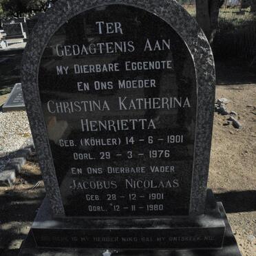 LOURENS Jacobus Nicolaas 1901-1980 &amp; Christina Katherina Henrietta KOHLER 1901-1976