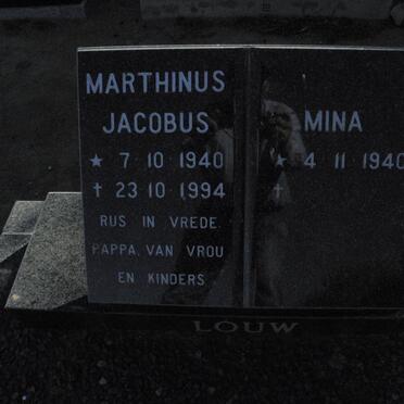 LOUW Marthinus Jacobus 1940-1994 &amp; Mina 1940-