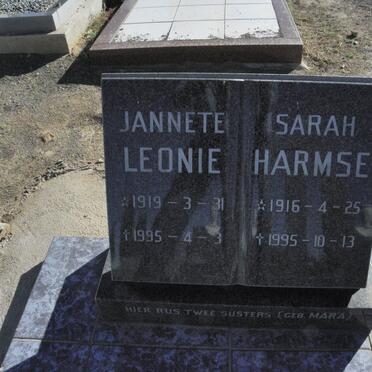LEONIE Janette 1919-1995 :: HARMSE Sarah 1916-1995