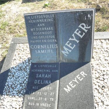 MEYER Cornelius Samuel 1920-? &amp; Sarah Delina JULIES 1927-1979
