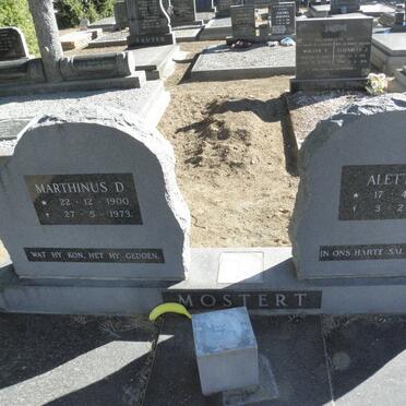 MOSTERT Marthinus D. 1900-1973 &amp; Aletta H. 1904-1995