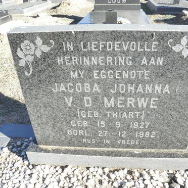 MERWE Jacoba Johanna, v.d. nee THIART 1927-1982