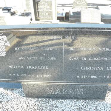 MARAIS Willem Francois 1915-1989 &amp; Christina Hester 1916-2006