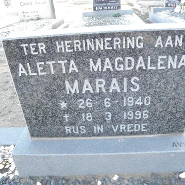 MARAIS Aletta Magdalena 1940-1996