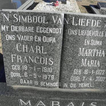 MARAIS Charl Francois 1910-1979 &amp; Martha Maria 1923-2002