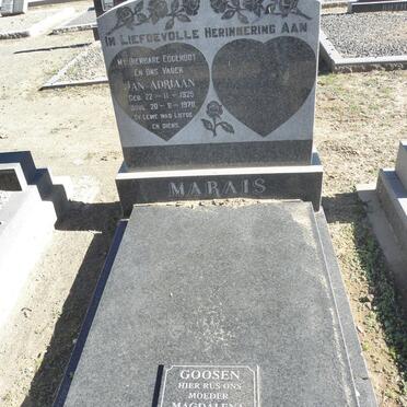 MARAIS Jan Adriaan 1925-1970 :: GOOSEN Magdalena Hendriena 1927-2004 