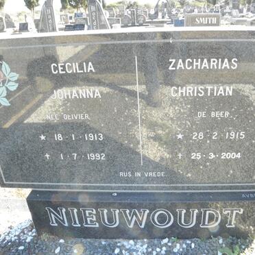 NIEUWOUDT Zacharias Christian 1915-2004 &amp; Cecilia Johanna OLIVIER 1913-1992