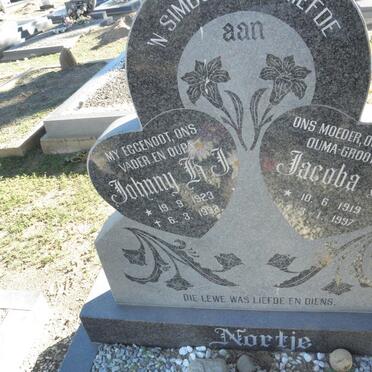 NORTJE Johnny H.J. 1923-1992 &amp; Jacoba J. 1919-1997
