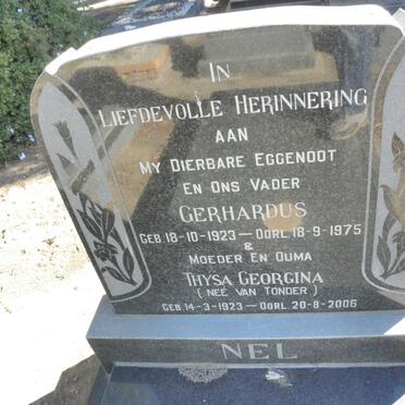 NEL Gerhardus 1923-1975 &amp; Thysa Georgina VAN TONDER 1923-2006