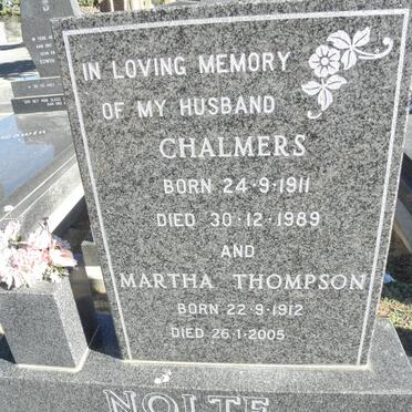 NOLTE Chalmers 1911-1989 &amp; Martha Thompson 1912-2005