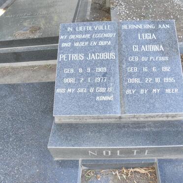 NOLTE Petrus Jacobus 1909-1977 &amp; Lucia Claudina DU PLESSIS 1912-1995