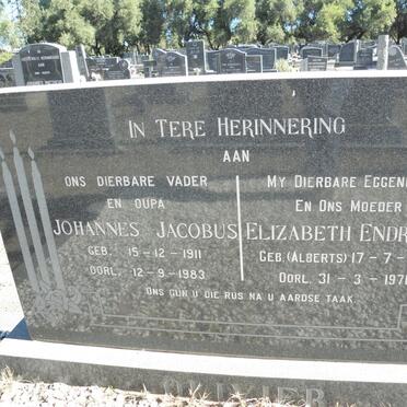 OLIVIER Johannes Jacobus 1911-1983 &amp; Elizabeth Endrika ALBERTS 1915-1970