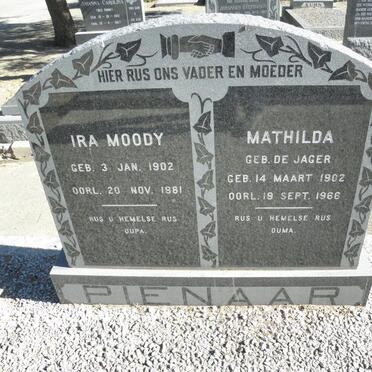 PIENAAR Ira Moody 1902-1981 &amp; Mathilda DE JAGER 1902-1966
