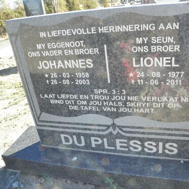 PLESSIS Johannes, Du 1958-2003 :: DU PLESSIS Lionel 1977-2011