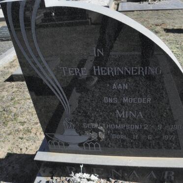 PIENAAR Mina nee THOMPSON 1904-1971