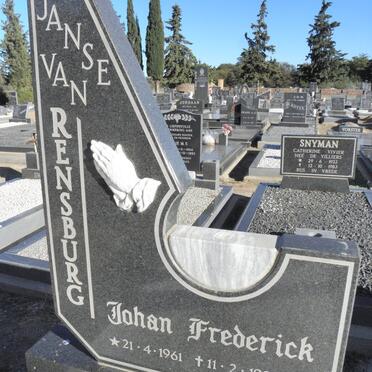 RENSBURG Johan Frederick, Janse van 1961-1983