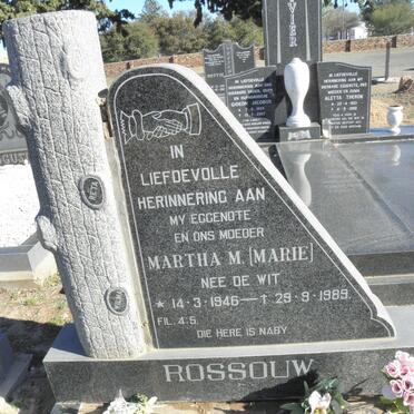 ROSSOUW Martha M. nee DE WIT 1946-1989