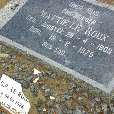 ROUX Mattie, le nee JOOSTE 1908-1975 :: LE ROUX G.P. 1928-2015