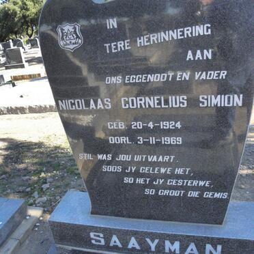 SAAYMAN Nicolaas Cornelius Simion 1924-1969