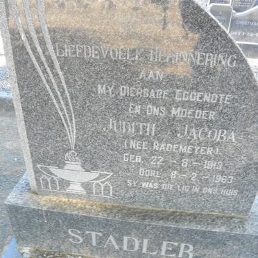 STADLER Judith Jacoba nee RADEMEYER 1913-1963