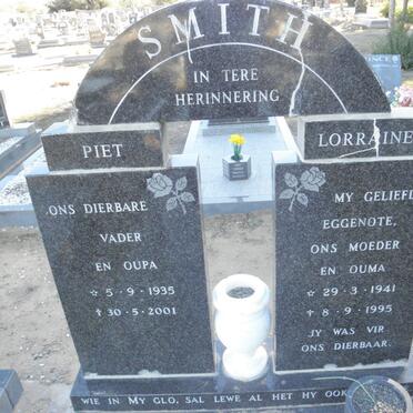 SMITH Piet 1935-2001 &amp; Lorraine 1941-1995