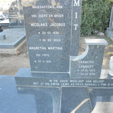 SMIT Nicolaas Jacobus 1936-2004 &amp; Magretha Martina DU TOIT 1950- :: SMIT Francois Lambert 1973-1994