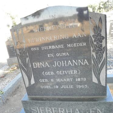 SIEBERHAGEN Dina Johanna nee OLIVIER 1879-1963