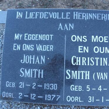 SMITH Johan 1930-1977 &amp; Christina J.1929-2008