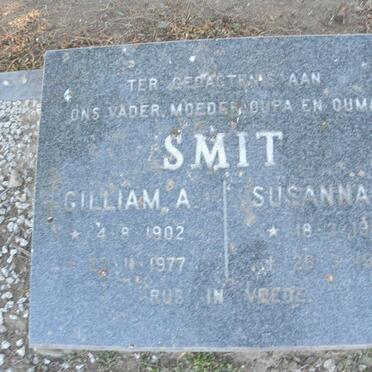 SMIT Gilliam A. 1902-1977 &amp; Susanna M. 1905-1982