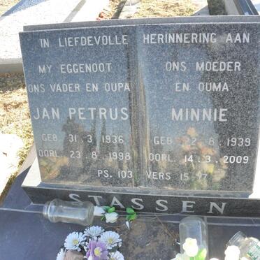 STASSEN Jan Petrus 1936-1998 &amp; Minnie 1939-2009