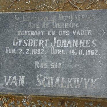 SCHALKWYK Gysbert Johannes, van 1892-1962