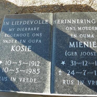 SWANEPOEL Kosie 1912-1985 &amp; Mienie JOOSTE 1912-1993