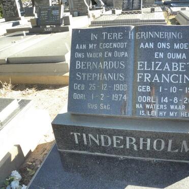 TINDERHOLM Bernardus Stephanus 1908-1974 &amp; Elizabeth Francina 1914-2001