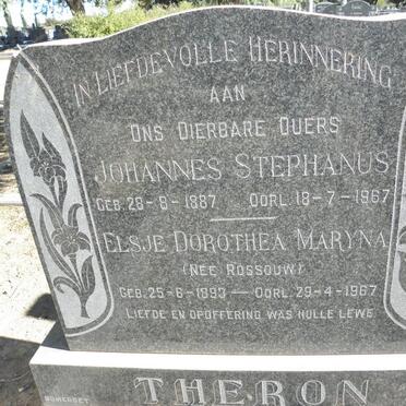 THERON Johannes Stephanus 1887-1967 &amp; Elsje Dorothea Maryna ROSSOUW 1893-1967