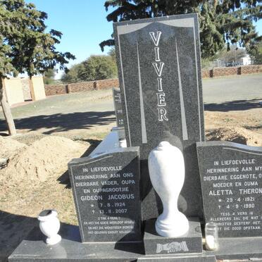VIVIER Gideon Jacobus 1924-2007 &amp; Aletta Theron 1921-1990