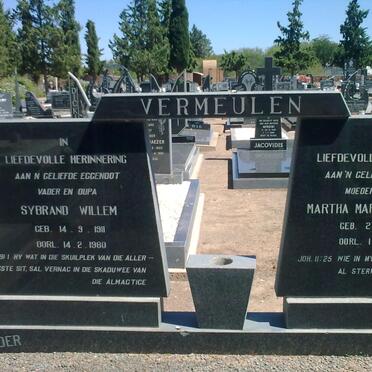 VERMEULEN Sybrand Willem 1911-1980 &amp; Martha Maria Elizabeth 1917-1987