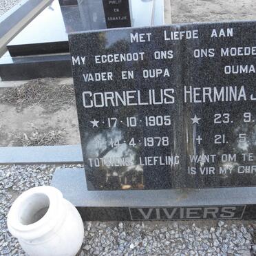 VIVIERS Cornelius 1905-1978 &amp; Hermina J. De V. 1909-1990