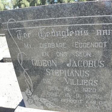 VILLIERS Gideon Jacobus Stephanus, de 1920-1968