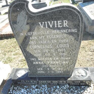 VIVIER Cornelius Louis 1905-1991 &amp; Anna Francina JOOSTE 1911-1997