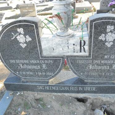 VENTER Johannes ? 1930-2003 &amp; Johanna ? 1935-1991