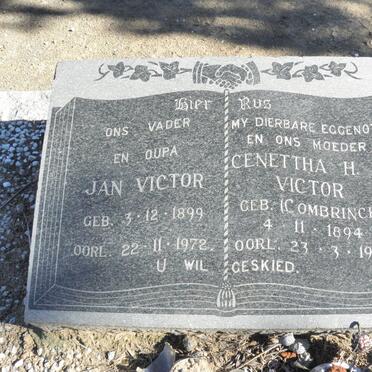VICTOR Jan 1899-1972 &amp; Genettha J.J. COMBRINCK 1894-1966
