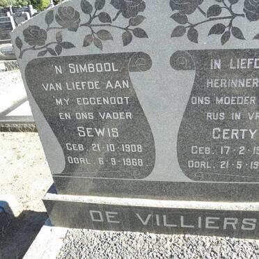 VILLIERS Sewis, de 1908-1968 &amp; Gerty 1913-1989