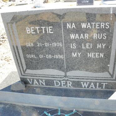 WALT Bettie, van der 1906-1996