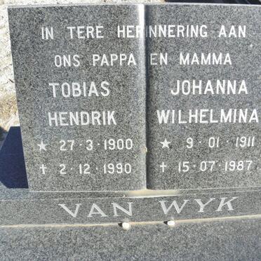 WYK Tobias Hendrik, van 1900-1990 &amp; Johanna Wilhelmina 1911-1987