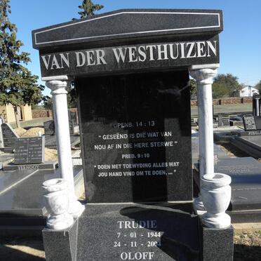 WESTHUIZEN Oloff, van der 1938-2010 &amp; Trudie 1944-2004 